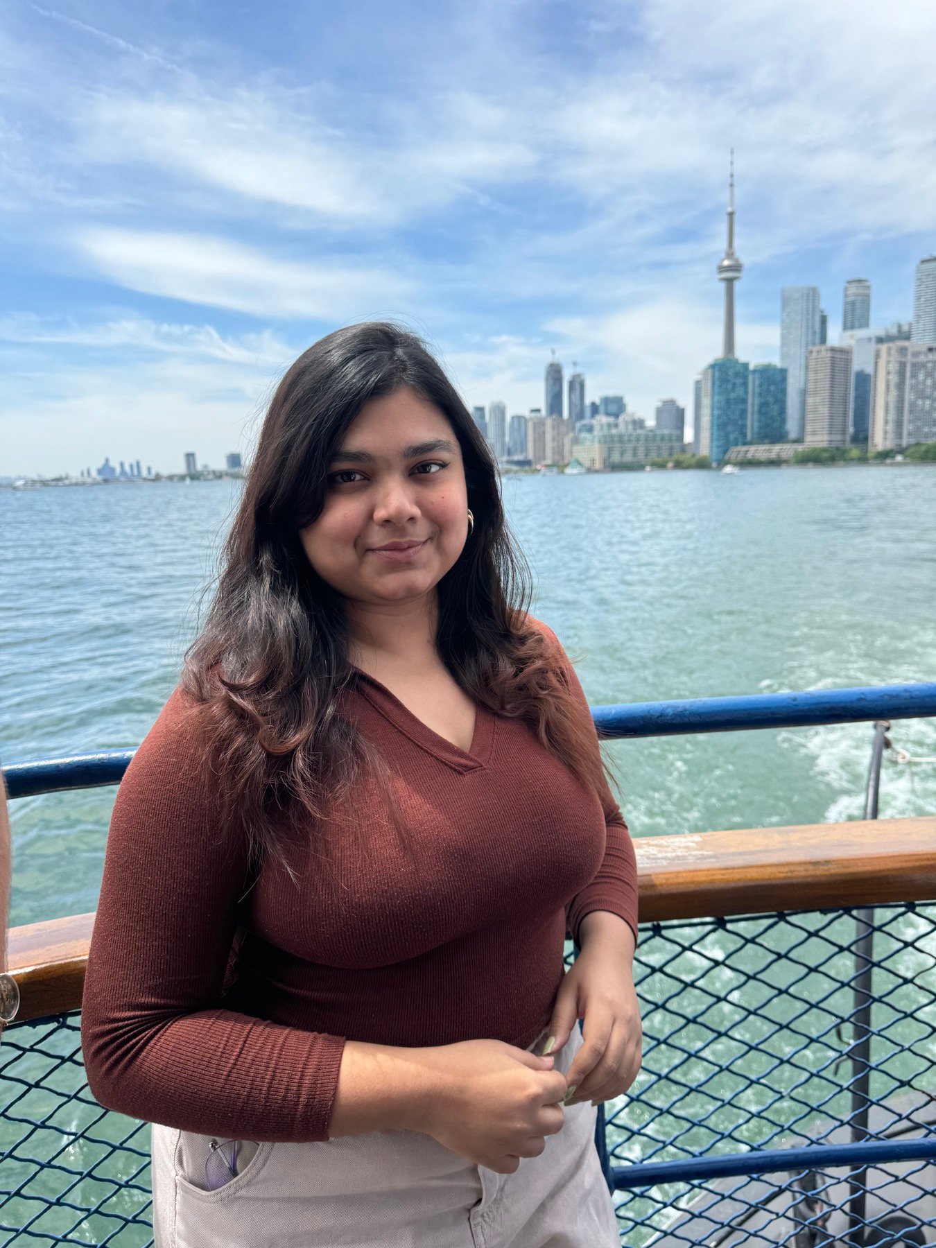Silvia with the Toronto skyline behind her